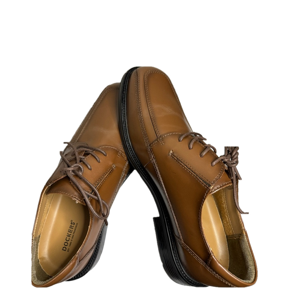 Dockers Men's Perspective Oxford Dress Shoes Tan Leather Size 9.5 M - Picture 3 of 16